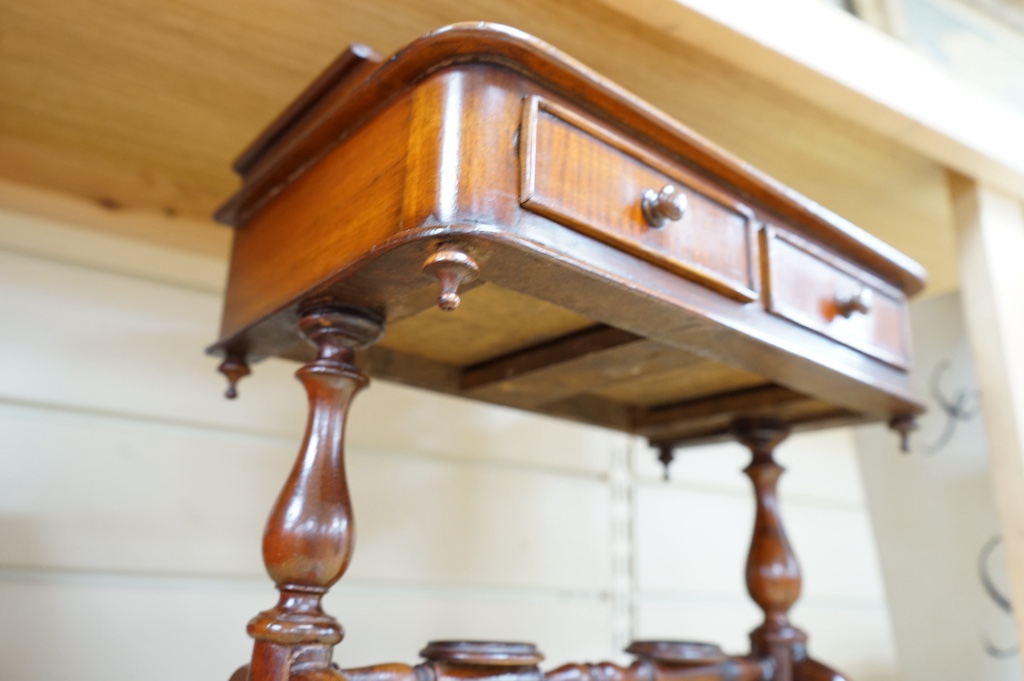 An apprentice piece miniature of a Victorian wash stand, 30cm wide x 29cm high at the back. Condition - good